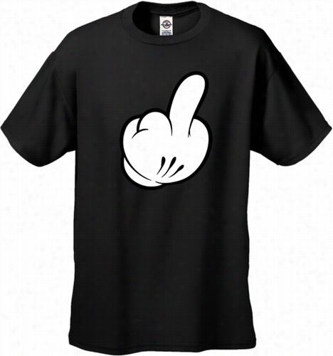 Cartoon  Hand Middld Finger Men's T-shirrt