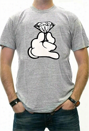 Cartoon Hand With Diamond Men's T-sshirt