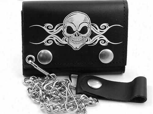 Death Skull Genuine Leaather Chain Wallet