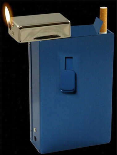 Deluxe Auto Dispenser Cigarett Case With Built-in Lighter