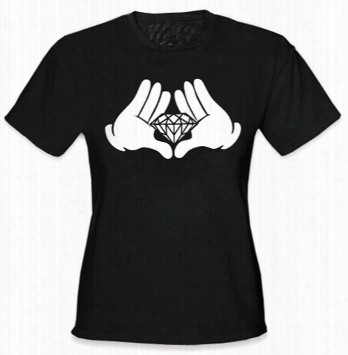 Diamond Cartoon Hands Girl's T-shirt