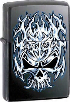 Faming Skull Zippo Lighter