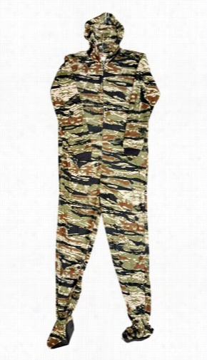 Fjn Footies - Tiger Camo Unisex Adult Feety Pajamas