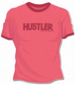 Girls Hustlee Outline Ringer Tee (red)