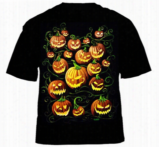 Halloween Shirts -pumpkin Pile Meen's T-shirt (black)