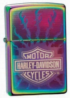 Harley Davidson Flaming Barbed-wire Spectrum Zippo