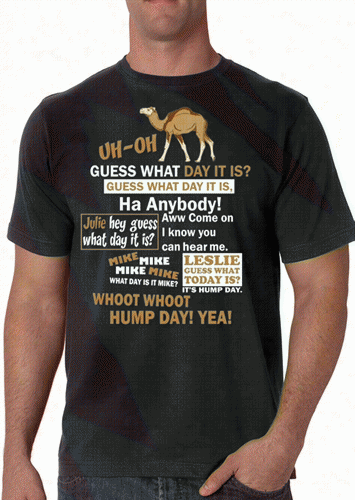 Hump Day Camel T-shirt (brown & White Calico)