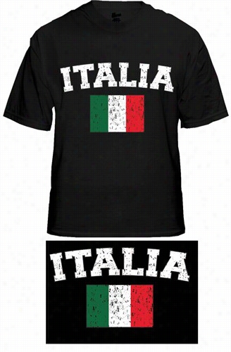 Italy &quot;italia&quot; Vintage Flag International Mens T-shirt