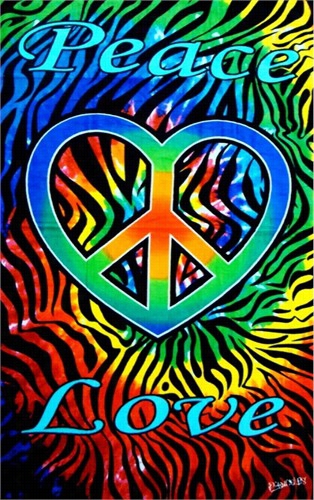 Jumbo Love-n-peace Zebra Tie Dye Beach & Bath Toael (64&quo;t X 68&quit;)