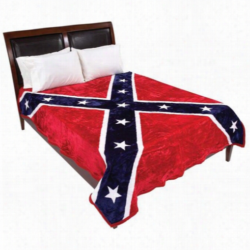 King / Quen Size Plusthhick Confederate Rebel Flag Blanket