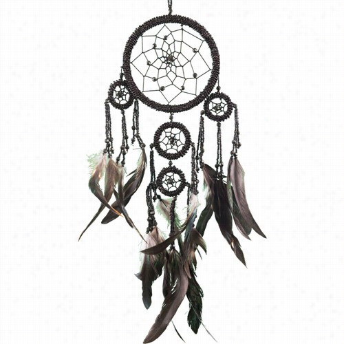 Large Black Beaded Dream Catcher