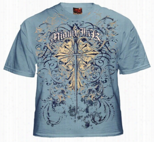 Miami In &kamp;quot;steel Heart&akp;quot; T-shirt (slate Blue)