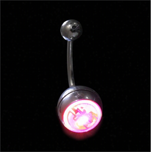 Navel Body Jewelry - Flashing Led Easy  Up Belly Button Ring
