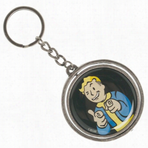 Official Fallout 4 Vault Biy Thumbs Up Nuka Cola Spinner Key Ring Chain