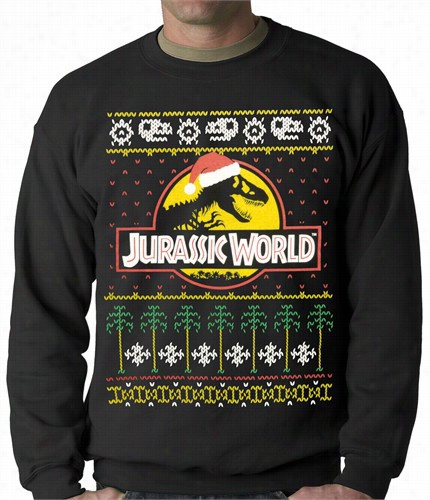Official Jurassic World Ugly Christmas Sweater Adult Crewneck