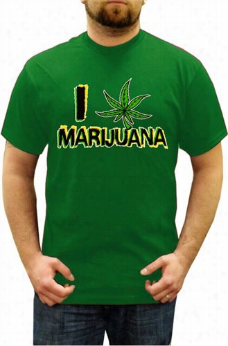 Pothead & Stoner Tees - I L Ove Marijuana T-shirt