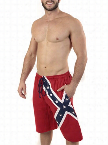 Rebel Confederte Flag Cmfortable Fleece Shorts