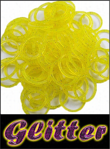 Rubberband Looms - Glitter Bands Refill Kit (10 0 Pieces) - Yellow