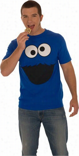 Sesame St Reet Cookie Monster Face T-shirt