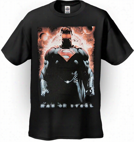 Superman Man Of Steeel &quot;redd Son Of Krypton&quo;t Men's T-shirt On Black