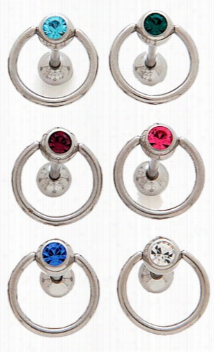 Tongue Body Jewelry -- 6 Pack Of Bud Doorknocker Tongue Ring (assorted Colors)