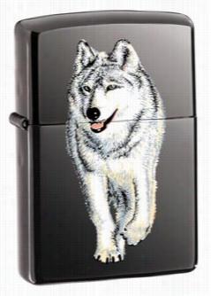 Wolf Black Ice Zippo