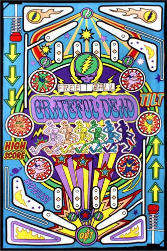 3d Grateful Dead Pinball Machine Tapestry 60 X 90&quto;