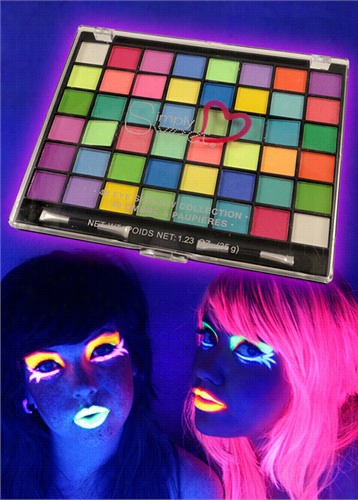 48 Colors Of Neon Black1ight Reactive  Eye Shadow