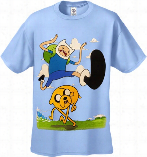 Adventure Time &quot;finn Kick Jump&quot; Men's T-shirt