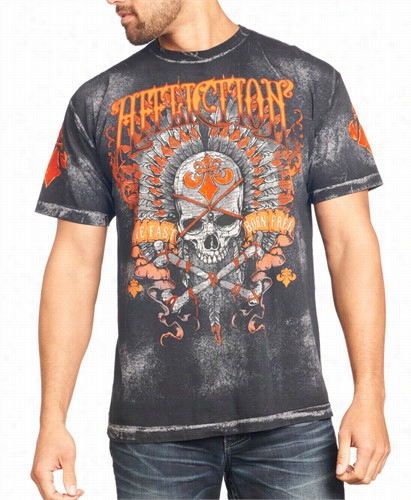 Affliction T-shirt - Affliction Rambler Crewneck T-shirt (gray)