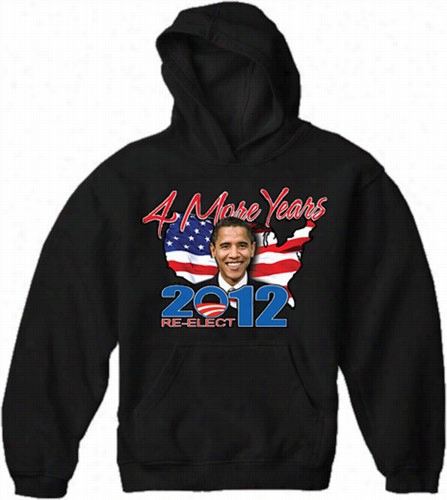 Barack Obama 4 More Years Re-elect In 2012 Adult Hoodie