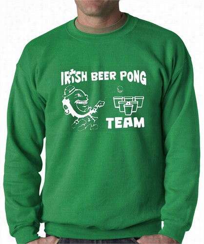 Beer Pong Shitts - Irish Beer Pong Tean Adult Crewneck