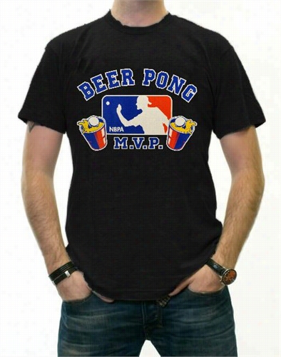 Beer Pogn Tees -  Nbpa Natioal Beer Pong Association Mvp T-shirt