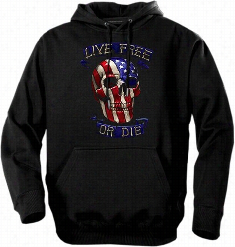 Biker Hoodies - &quot;live Free Or Die American Biker&quot; Biker Hoode