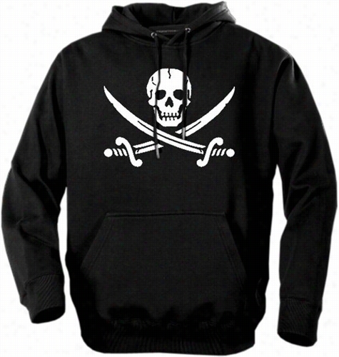 Biker Hoodies - Pirate Skull An D Swords Adult Biksr Hoodie