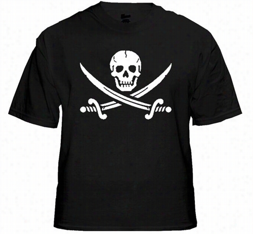 Biker T-shirts - Pirtae Skull And Swords Men's T-shirt