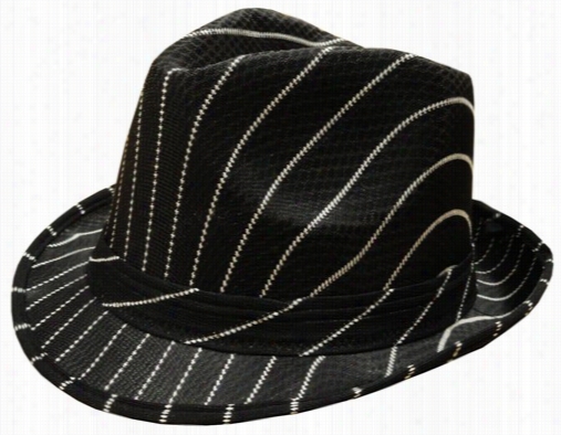 Black Pin-striped Fedora Cardinal's Office