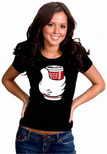 Cartoon Hand Beer Cwn Girl's T-shirt