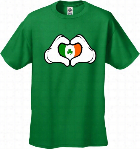 Cartoon Hearth Ands Irish Flag Men's T-shirt