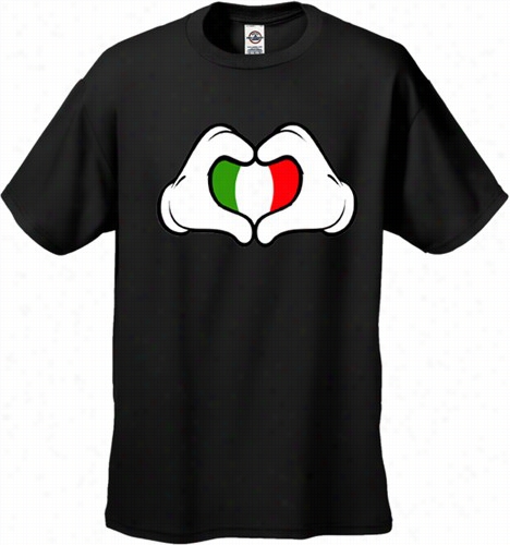 Cartoon Heart Hans Italian Flag Men's T-shirt