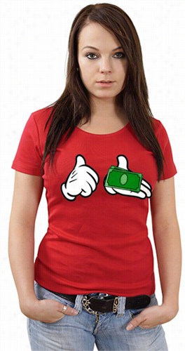 Cartoon  Money Hands Girls T-shirt