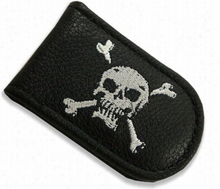 Genuine Leather Magneti C Monwy Clip (skull & Croossbones)