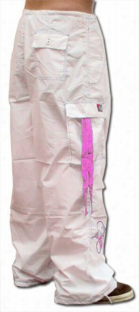 Ghast Cargo Drawstrin Pants (white/pink)