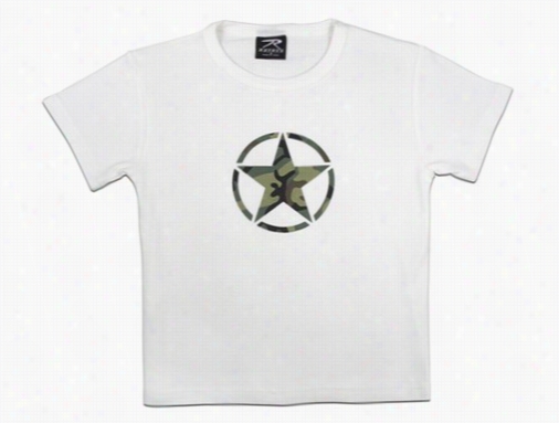 Girls White &quot;army Star&qukt ; T-shirt