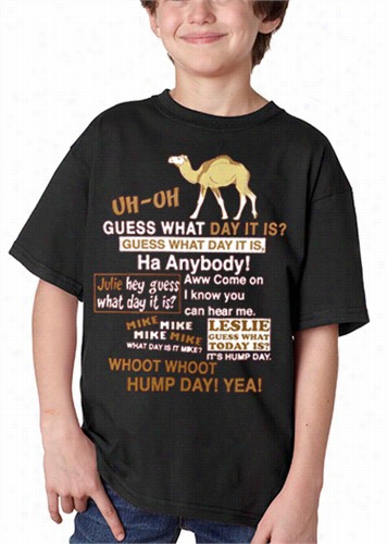 Hump Day  Camel Kid's T-shitr (brown & White Print)