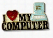 I Love My Compjter Lapel Pin