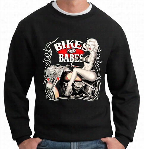 Marilyn Monroe Bikes And Babes Crewneck Sweatshirt