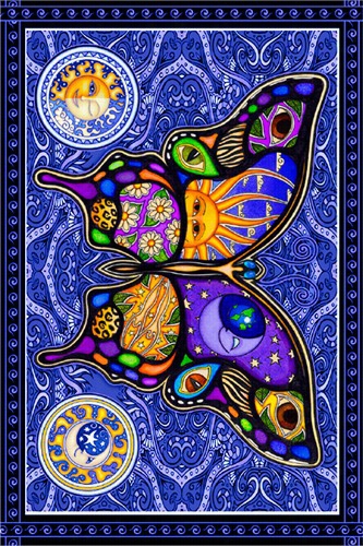 Night And Day Butterfly Tapestry