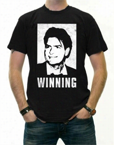 Official Charli E Sheen T-shirt - Winning Photo Mens -tshirt