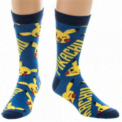 Official Pikachu Pokemon Crew Sockss